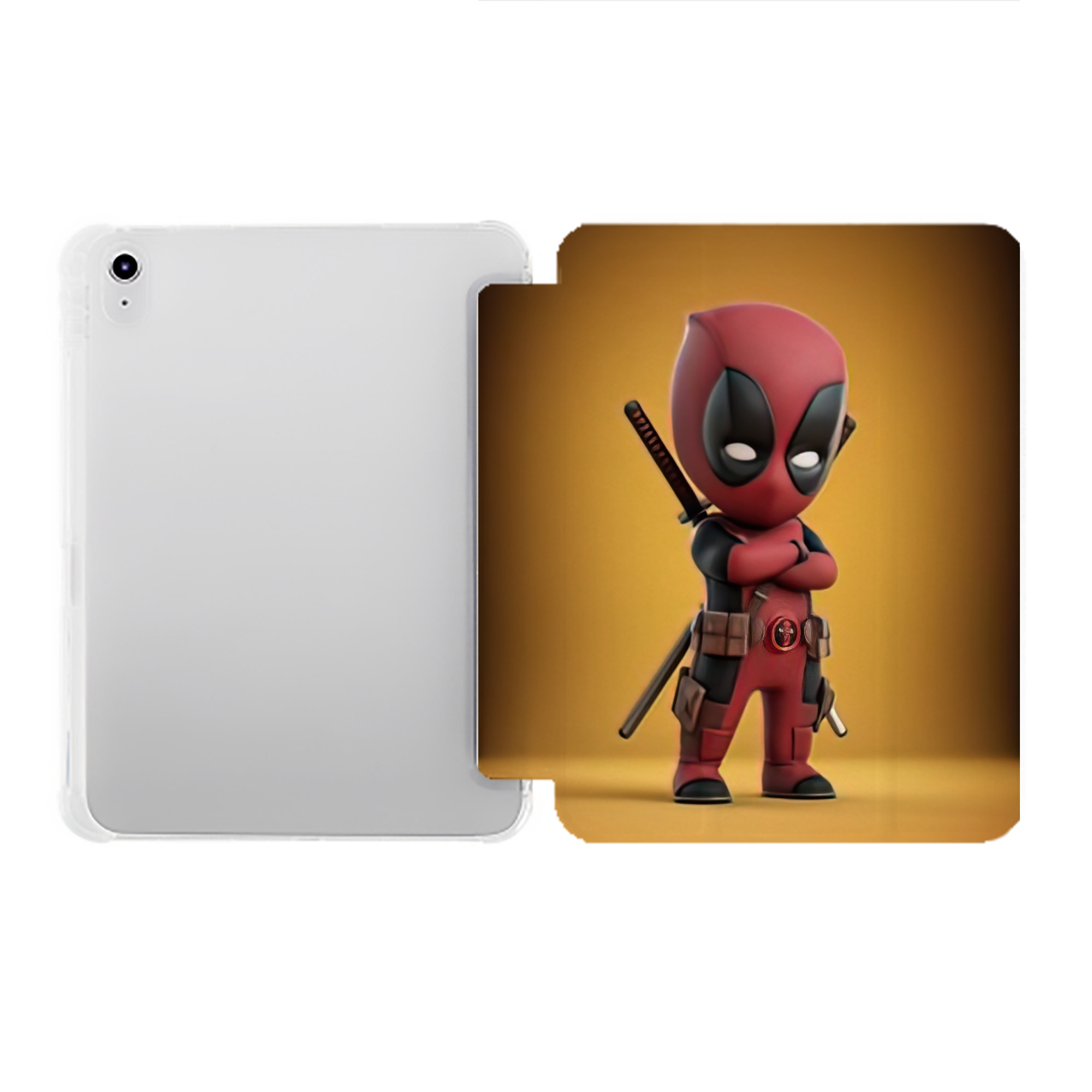 （画像用） Deadpool デッドプール IPad ケース ペン収納付き 三つ折りスタンド PUレザー×シリコン 対応機種9.5/10.5/10.9インチ